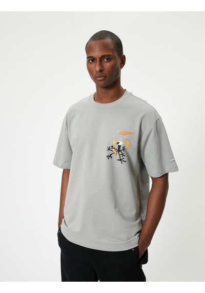 Koton Looney Tunes Oversize Tişört Lisanslı Baskılı Gri 4sam10783hk Gri