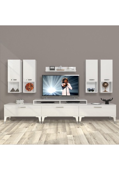 Decoraktiv Ekoflex 8da Mdf Silver Tv Ünitesi Tv Sehpası Beyaz