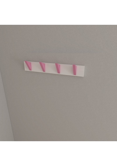 Hepsi3boyutlu Modern Duvar & Kapı Kanca Askılık - 4 Adet Pembe Kanca Askılık - Model No : 5 Pembe