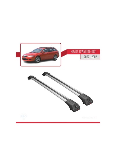 Mazda 6 Gg1 2002-2007 Arası İle Uyumlu Ace-1 Ara Atkı Tavan Barı Gri