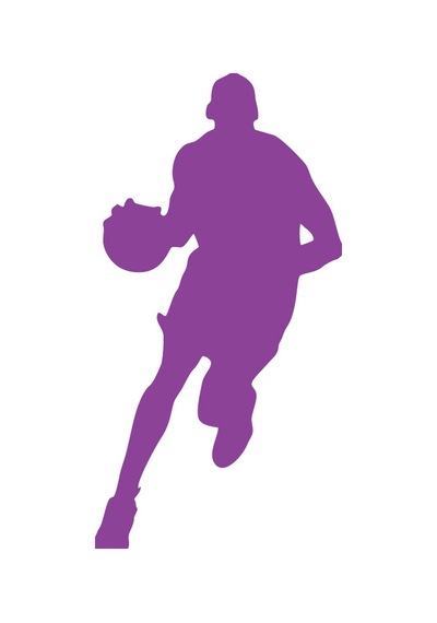 Basketbol Silüet Araba Sticker 17x17 Cm Mor