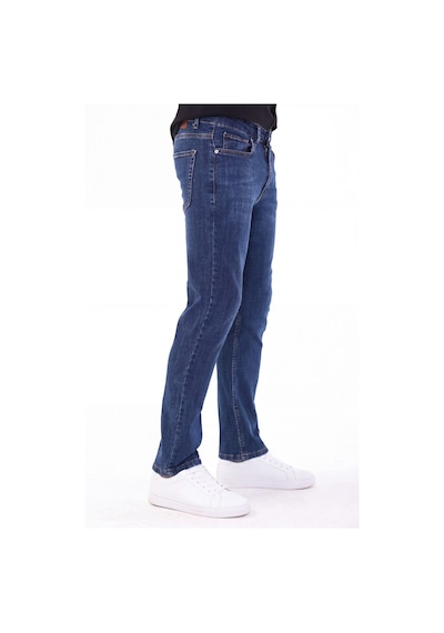 Blayn Jeans Erkek Tint Efekt Diz İzi Yapmayan Pamuklu Esnek Denim Jean Kot Pantolon Regular Kalıp Koyu Lacivert