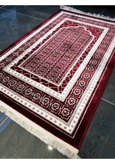 Seccade Dokuma Halı Seccade Püsküllü 80x125 Bordo
