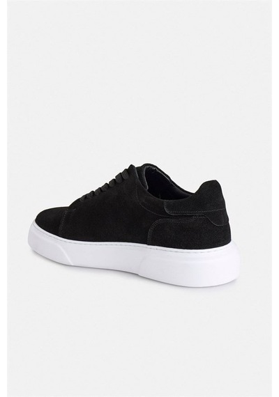 Süvari Siyah Gerçek Deri Bağcıklı Sneakers Say2001500041-s09