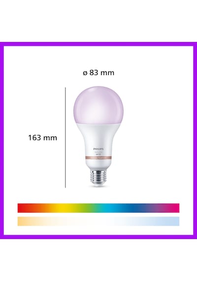 Philips Smart Lighting Led Ampul A80 E27 150w Eşdeğer Rgb - Google Home, Alexa, Homekit Ve Matter Uyumlu Çok Renkli