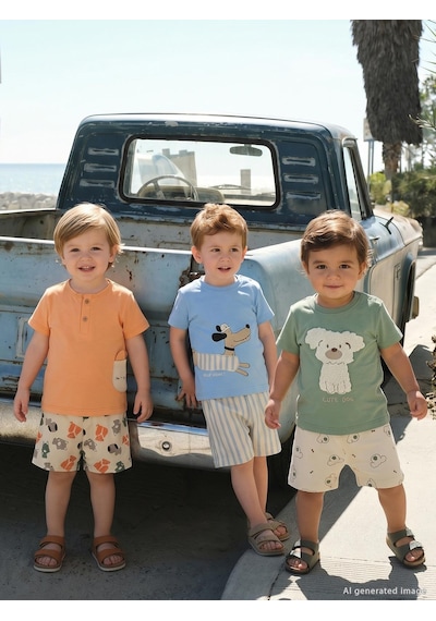 Civil Baby Köpek Baskılı 3'lü Set 6-18 Ay Takım - Standart