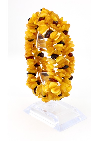 Kehribar Bileklik Amorf Tasarım Ambergold Blk23-120 Çok Renkli