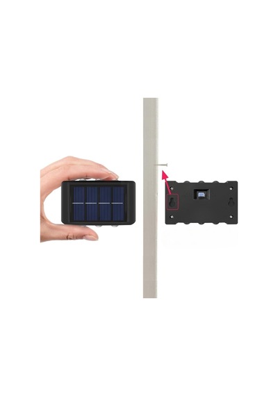 Buffer 6 Ledli Solar Güneş Enerjili Aplik Led, Dekoratif Duvar Monteli Gün Işığı Led Renkli