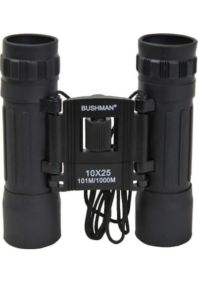 Bushman 10x25 Çift Gözlü Dürbün Siyah