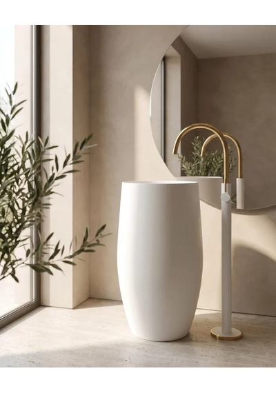 Ellora Beyaz Monoblok Lavabo Renkli