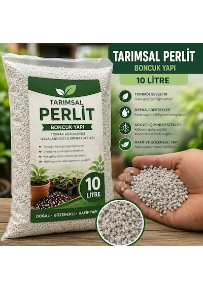 Boncuk Tarımsal Perlit 10 Litre Saksı Toprak Havalandırıcı, Drenaj Ve Fide Çelik Köklendirme Perliti Diğer