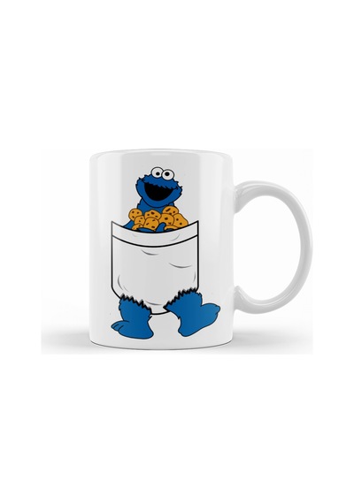 Cookie Monster Kurabiye Canavarı Kupa Bardak Porselen No25613 Karışık
