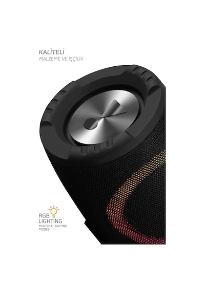 Powerway Boombox 30W Çift Bass Led Işıklı Bluetooth Hoparlör & Ses Bombası