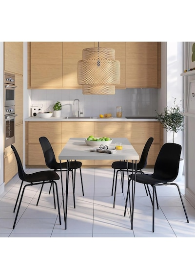 Ikea Beyaz Geniş Yemek Masası - Yemek Sandalyesi İskeleti