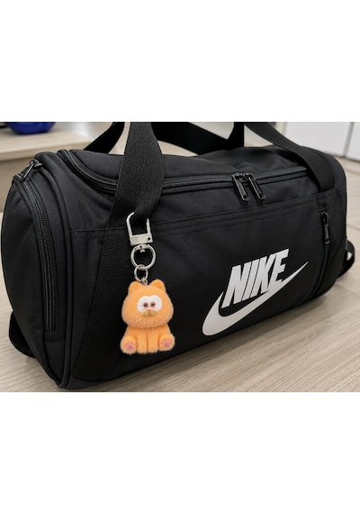 Miyu Turuncu Peluş Kedi Charm Anahtarlık Sevimli Mini Çanta Aksesuarı Hediye