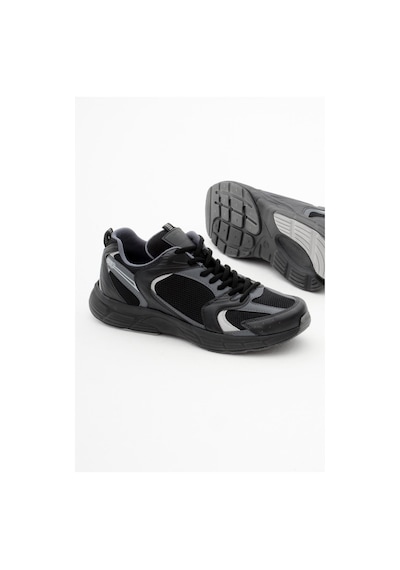 Tonny Black Faylon Taban Bağcıklı Unisex Siyah Füme Spor Ayakkabı Tba530 Siyah Füme
