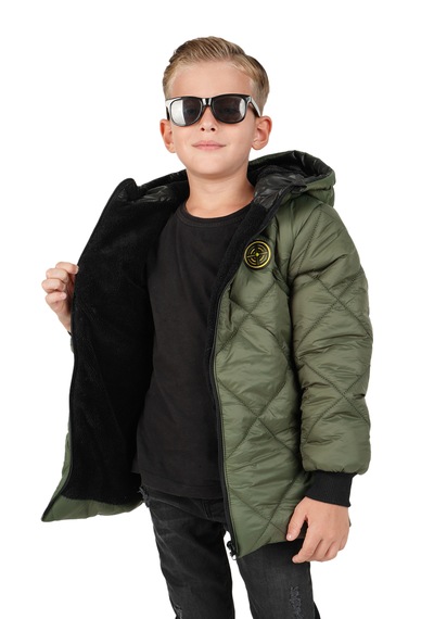 Merdia Kids Erkek Çocuk Su Ve Rüzgar Geçirmez İçi Kürklü Kapüşonlu Mont Baklava Desenli Haki Merdia Kids Erkek Çocuk Su Ve Rüzgar Geçirmez İçi Kürklü Kapüşonlu Mont Baklava Desenli Haki