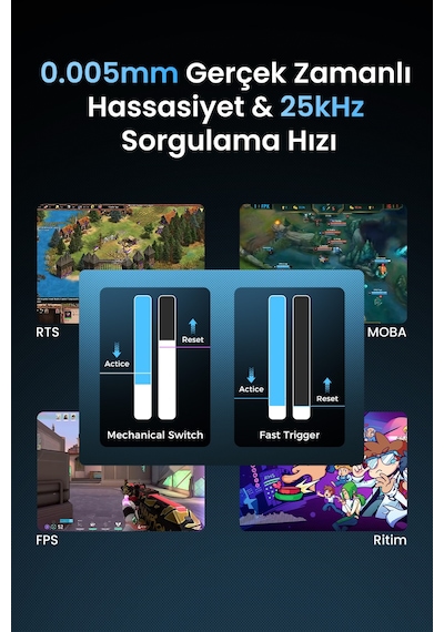 Gravastar Mercury V75 Pro He Hall Effect Manyetik Switch Gaming Klavye, Hot-swappable, Rapid Trigger Gravastar Mercury V75 Pro He Hall Effect Manyetik Switch Gaming Klavye, Hot-swappable, Rapid Trigger