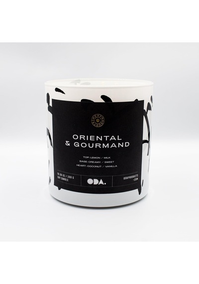 Oriental & Gourmand - Oryantal & Gurme Dekoratif Desenli Soya Mumu I 300 Gr Renkli Siyah