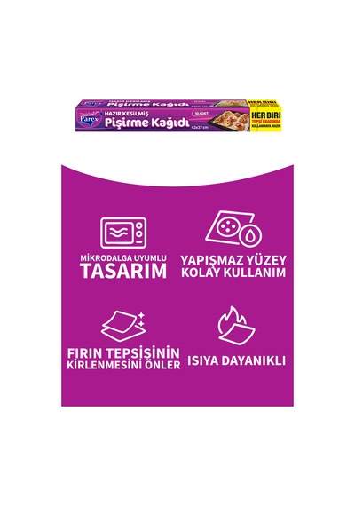 Hazır Kesilmiş Pişirme Kağıdı 10 Lu 42 X 37 Cm 24 Paket 1 Koli