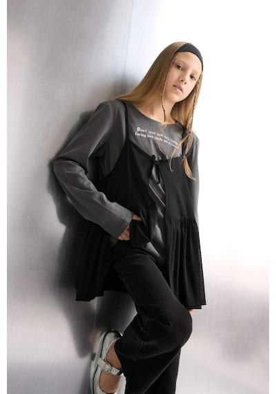Defacto Kız Çocuk Loose Fit Bisiklet Yaka Baskılı Uzun Kollu Tişört G1083a825auar58 Antrasit Defacto Kız Çocuk Loose Fit Bisiklet Yaka Baskılı Uzun Kollu Tişört G1083a825auar58 Antrasit