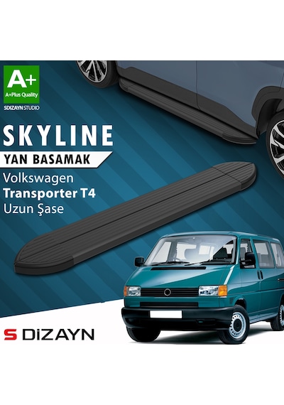 S-dizayn Vw Transporter T4 Uzun Şase Skyline Siyah Yan Basamak 253 Cm 1995-2003 A+ Kalite