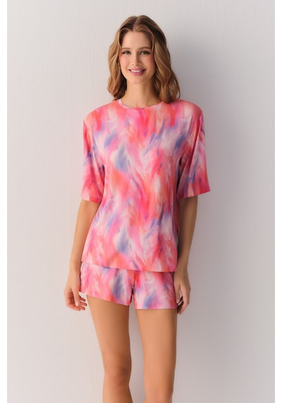 Suwen Pink Shadows Şort Sh26902603690 Batik