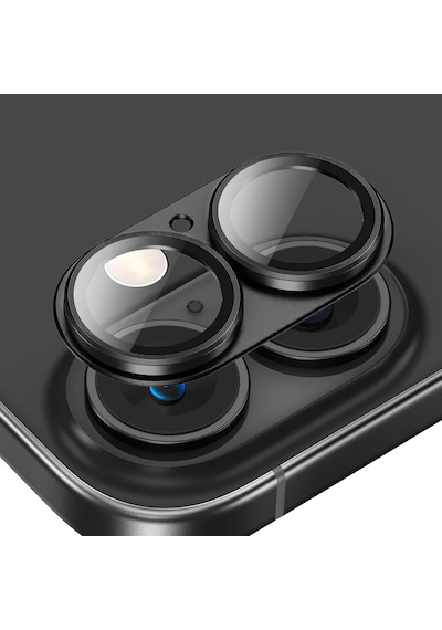 Apple Uyumlu iPhone 16/16 Plus Lens Koruyucu Halka Set-al3130 Siyah