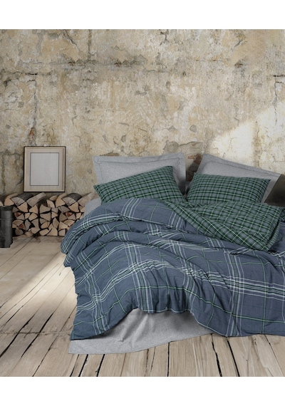 Cotton Box Natureforce Çift Kişilik Nevresim Takımı Isola Mavi