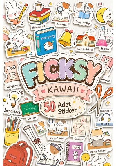 Kawaii Sevimli Öğrenci Sticker Seti - 50 Adet Etiket Çıkartma Diğer