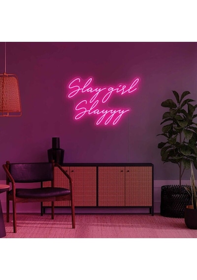 Slay Girl Slayyy Yazılı Neon Tabela Pembe