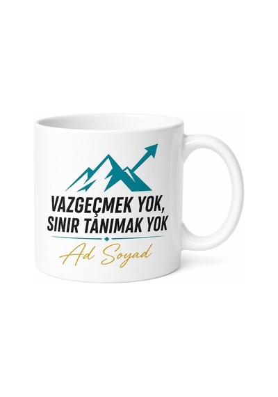 Sabır Azim İlerleme Vazgeçmeme Sınırları Aşma Motivasyon Kupa Bardak Hediye Beyaz / Çok Renkli