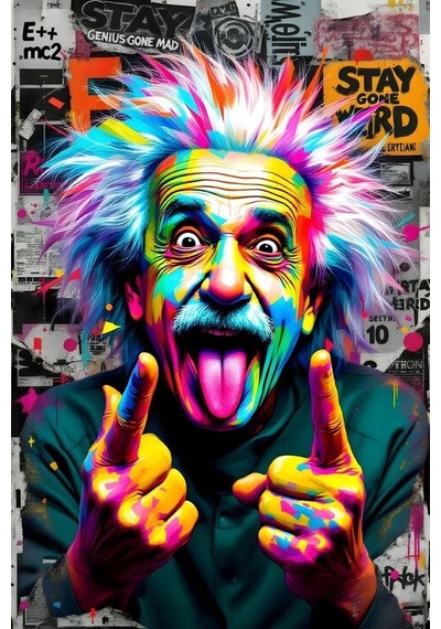 Modern Soyut Sanat Albert Einstein Iı Ev Duvar Salon Güzellik Salonu Ofis Dükkan Dekarasyon Kanvas Tablo