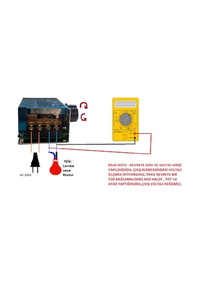 Dimmer AC 220V Motor Hız Kontrol Devresi 4000W
