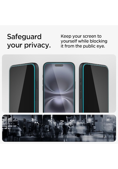 Apple iPhone 16 / 15 İle Uyumlu Kolay Kurulum Cam Ekran Koruyucu Glas.tr Ez Fit Privacy Hd 2 Adet Hayalet - Agl06905 Tr