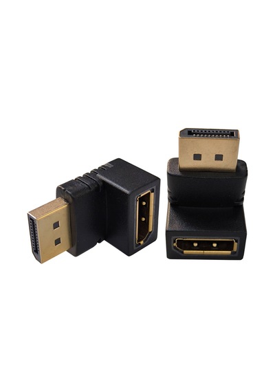 Display Port L Tipi 90 Derece Dişi Erkek Çevirici 2'li Set