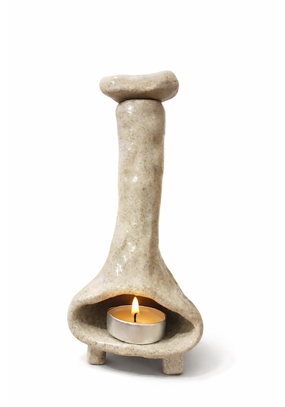 El Yapımı Stoneware Seramik Buhurdanlık Ve Tütsülüğü Doğal Form Palo Santo & Mum Cogo Seramik