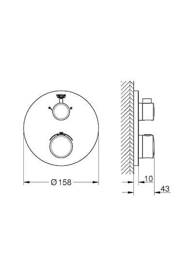 Grohe 24080000  Grohtherm Termostatik Banyo Duş Bataryası 2 Çıkışlı Divertö Krom