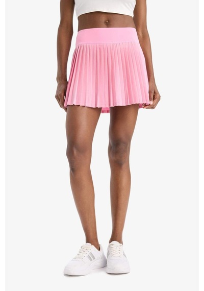 DeFacto 	DeFactoFit Standart Fit İçi Taytlı Pileli Dokuma Etek E3361AX25SMPN449 Pembe
