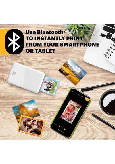 Kodak Step Anında Renkli Fotoğraf Yazıcısı Beyaz Printer Siyah