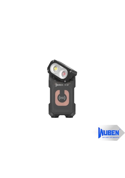 Wuben X3 Edc Dönebilen Başlıklı Kablosuz Şarjlı Led El Feneri 700 Lümen / Oled Ekranlı Siyah