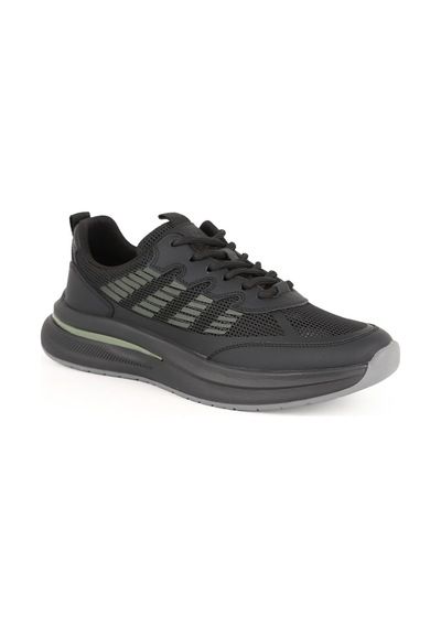 LBR H1135 Ea Nefes Alabilir Örme Triko Kumaşlı Bağcıklı Kalın Eva Taban Günlük Sneaker Syh-yşl