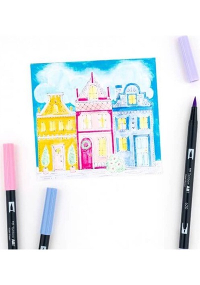 Abt Dual Brush Pen Grafik Kalemi 10'lu Set - Pastel Colors