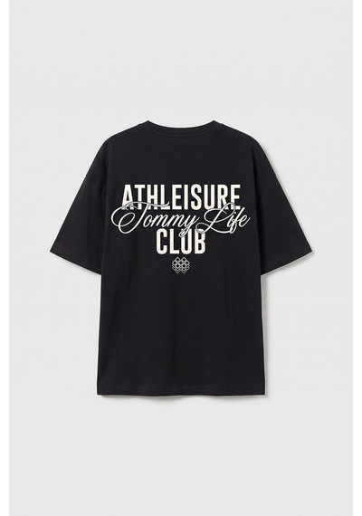Siyah Oversize Kısa Kollu Baskılı Kız Çocuk T-shirt - 75175