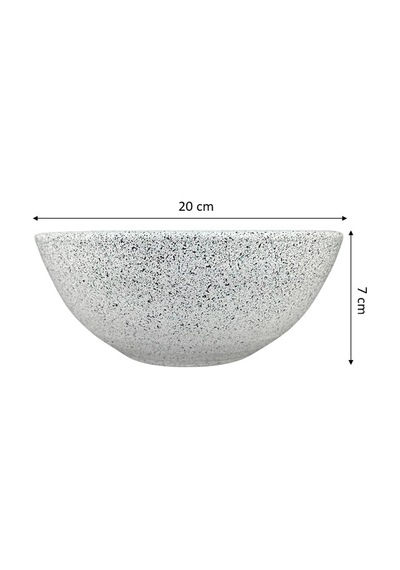 Bitki Tasarımı Beyaz Granit Toprak Saksı 20 Cm