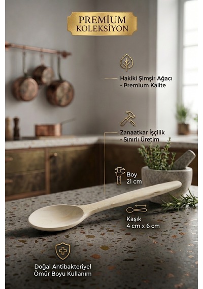 Doğal Şimşir Ağacı Ahşap Tahta Kaşık Spatula Seti Ağaç Kaşık 3lü Set Ahşap