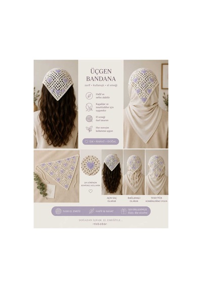 Örgü Bandana Çok Renkli - 921863991 Çok Renkli