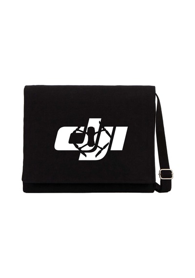 Dji Logo Silüet Siyah Kanvas Postacı Çantası