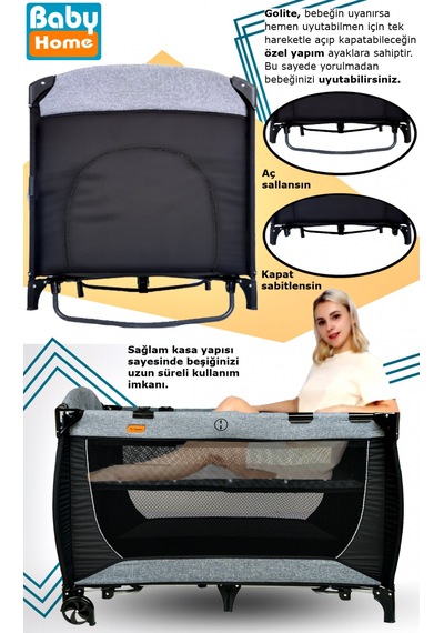 Baby Home 946 Travel Sistem Bebek Arabası + 560 Oyun Parkı Park Yatak