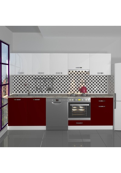 Decoraktiv Elite 280 Ankastre Fırın Modüllü Mdf Hazır Mutfak Dolabı - Tezgah Dahil - Bordo - Beyaz Beyaz - Kırmızı Decoraktiv Elite 280 Ankastre Fırın Modüllü Mdf Hazır Mutfak Dolabı - Tezgah Dahil - Bordo - Beyaz Beyaz - Kırmızı